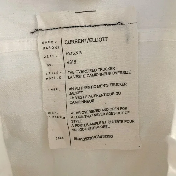 NWT Current/Elliott Oversized Trucker Jacket - Picture 4 of 7